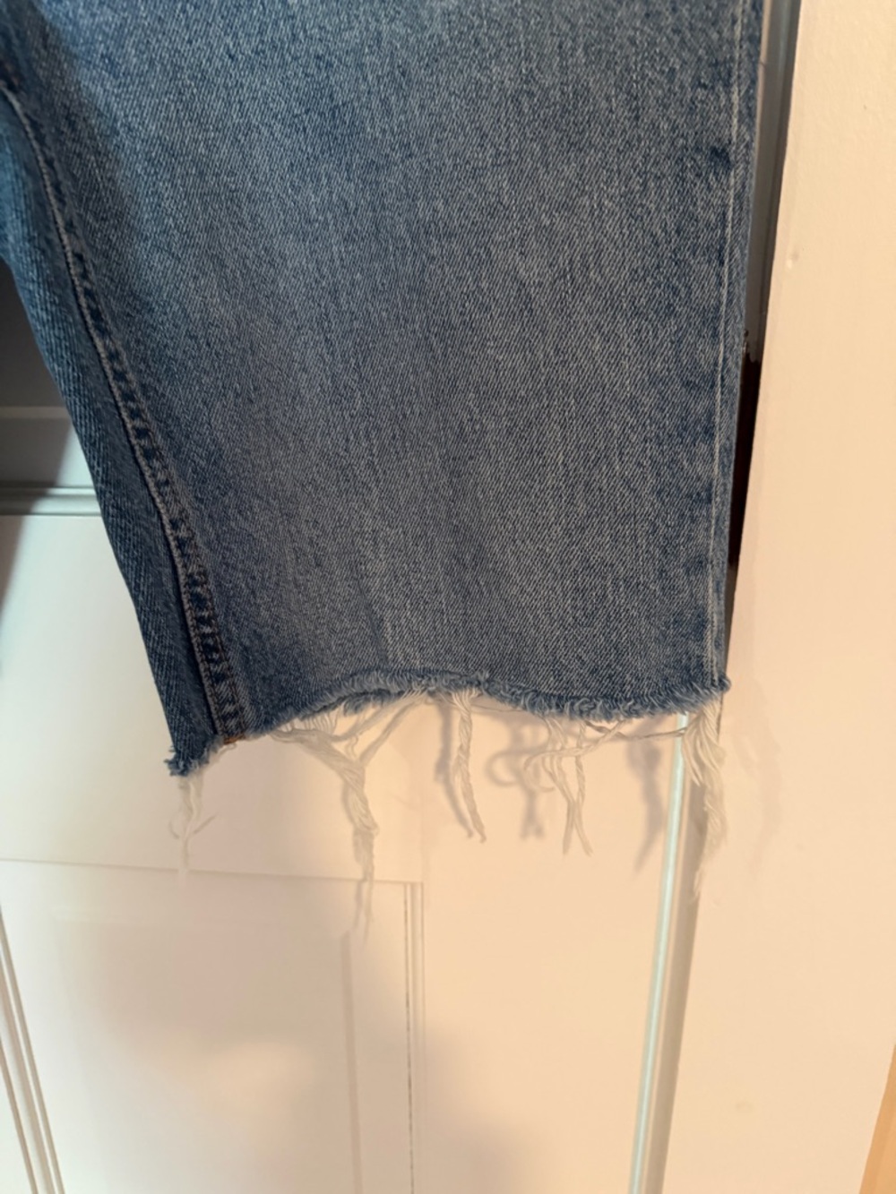 Mango Denim Bermuda Shorts with Frayed Hem - Picture 8 of 12